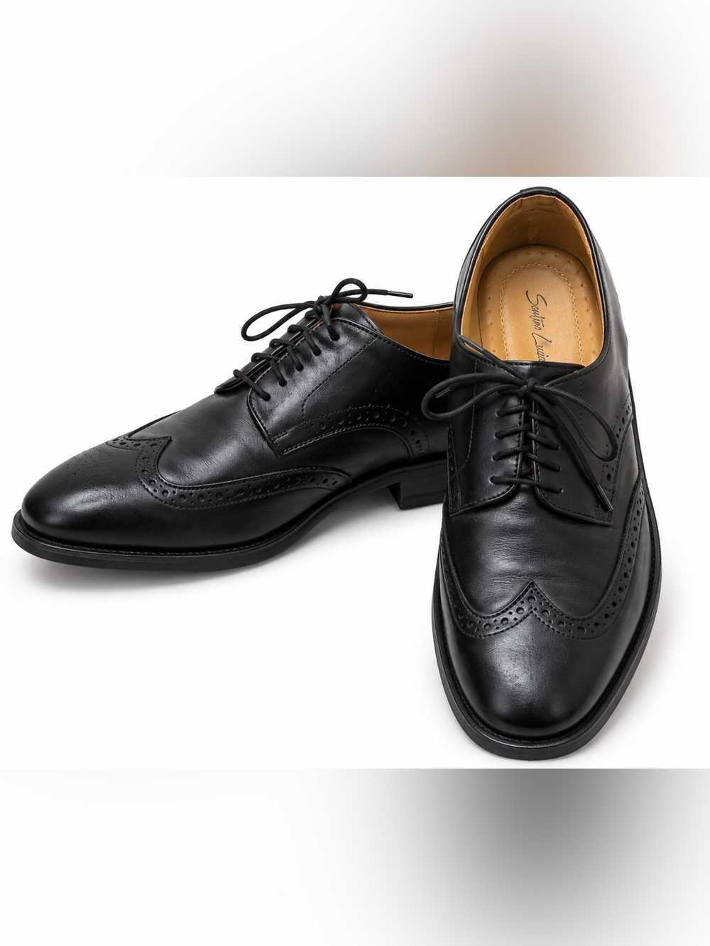 Santino Luciano Vito C-482 Black Wingtip Brogue Oxford Shoes Men’s 9.5
